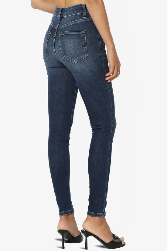 Load image into Gallery viewer, Cherish High Rise Extra Stretch Skinny Jeans DARK_4
