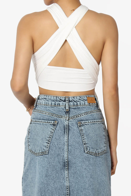 Clementine Multi Way Scarf Wrap Crop Top IVORY_2