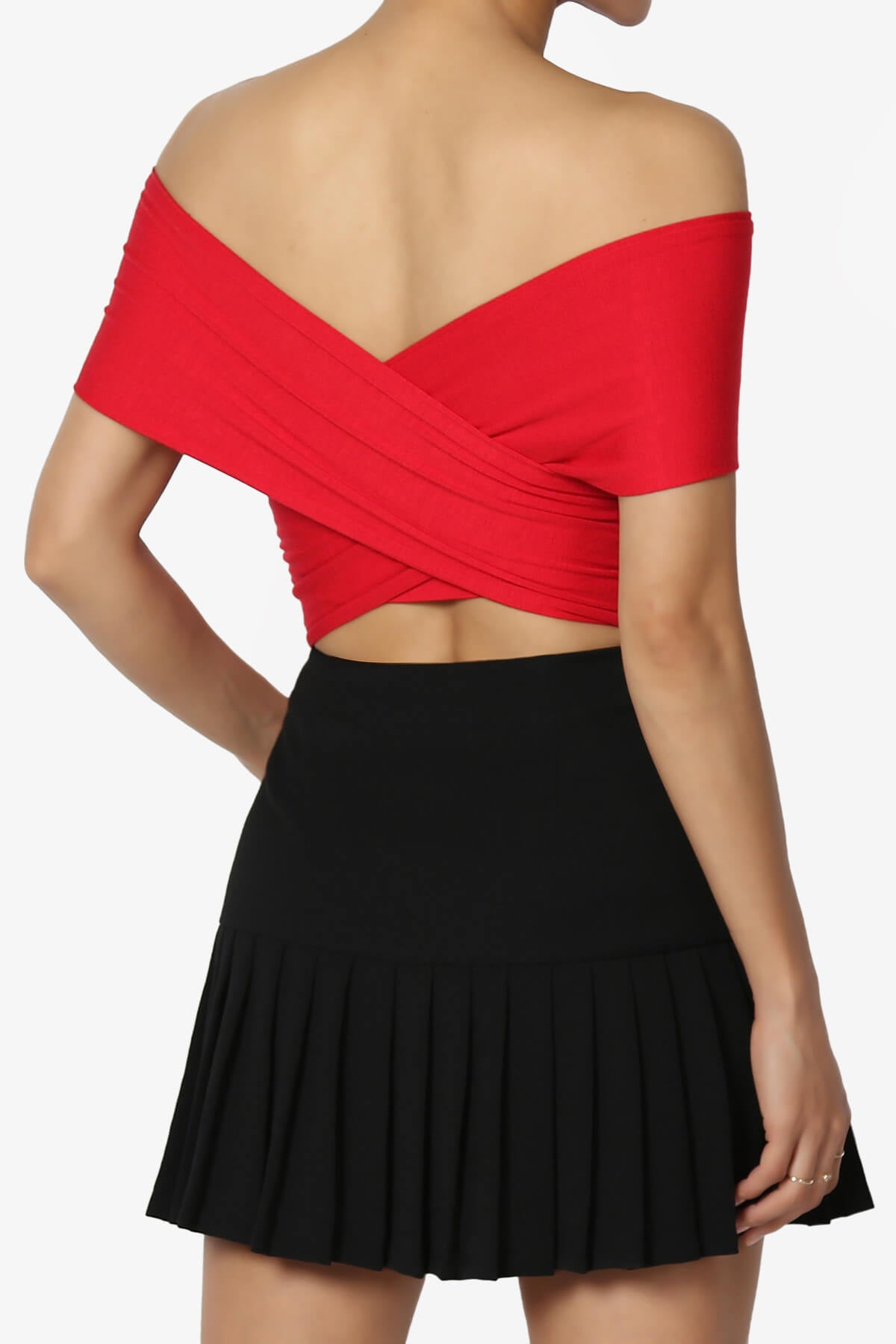 Clementine Multi Way Scarf Wrap Crop Top RED_2