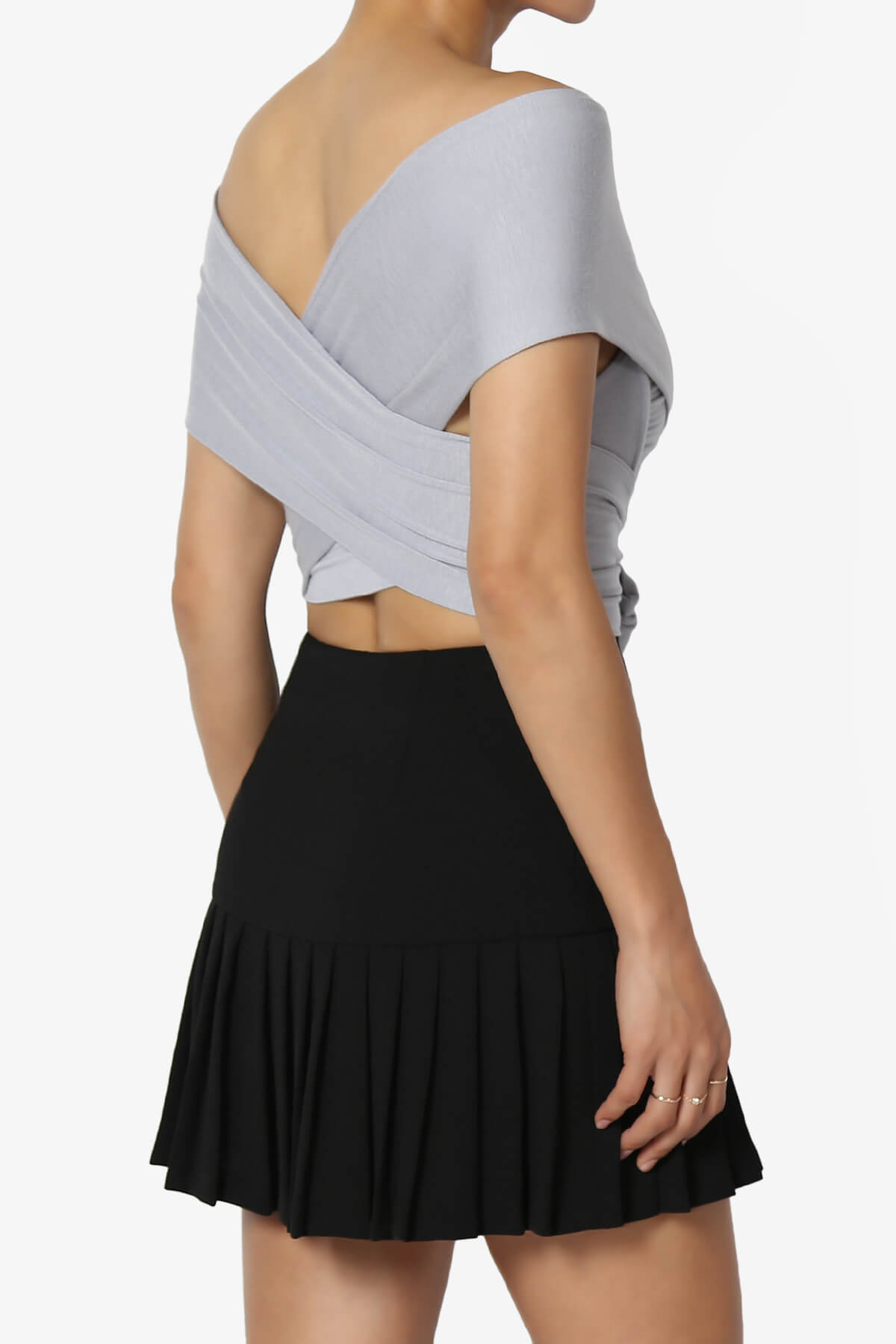Clementine Multi Way Scarf Wrap Crop Top SILVER_4