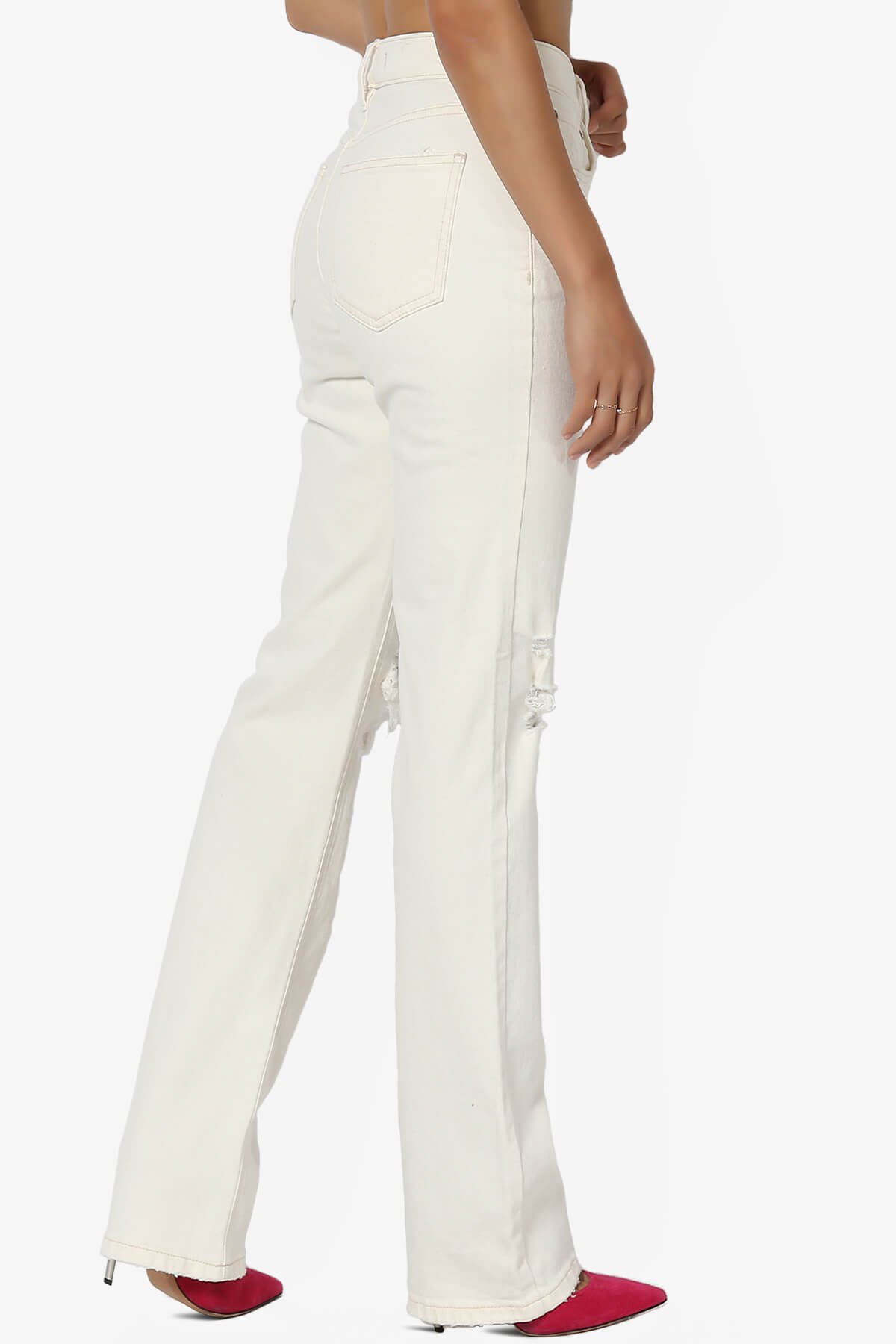 Load image into Gallery viewer, Codi Super High Rise Dad Boyfriend Jeans in Ivory IVORY_4
