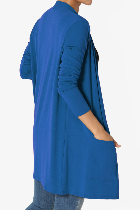 Daday Long Sleeve Pocket Open Front Cardigan CLASSIC BLUE_4