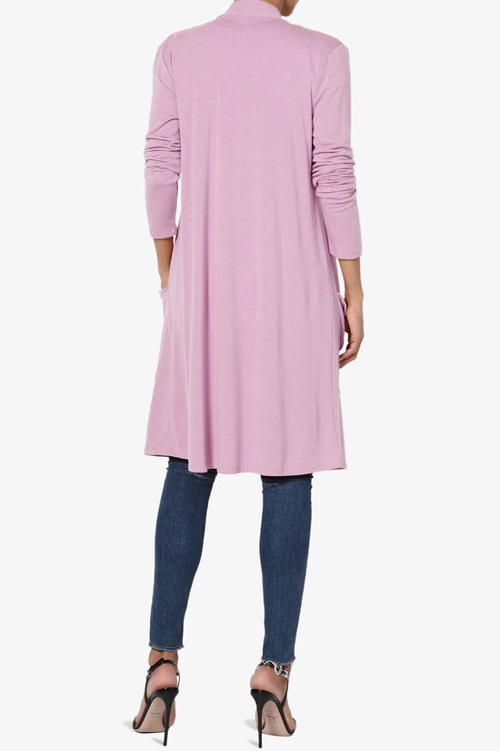 Load image into Gallery viewer, Daday Pocket Jersey Knee Length Cardigan MAUVE_2
