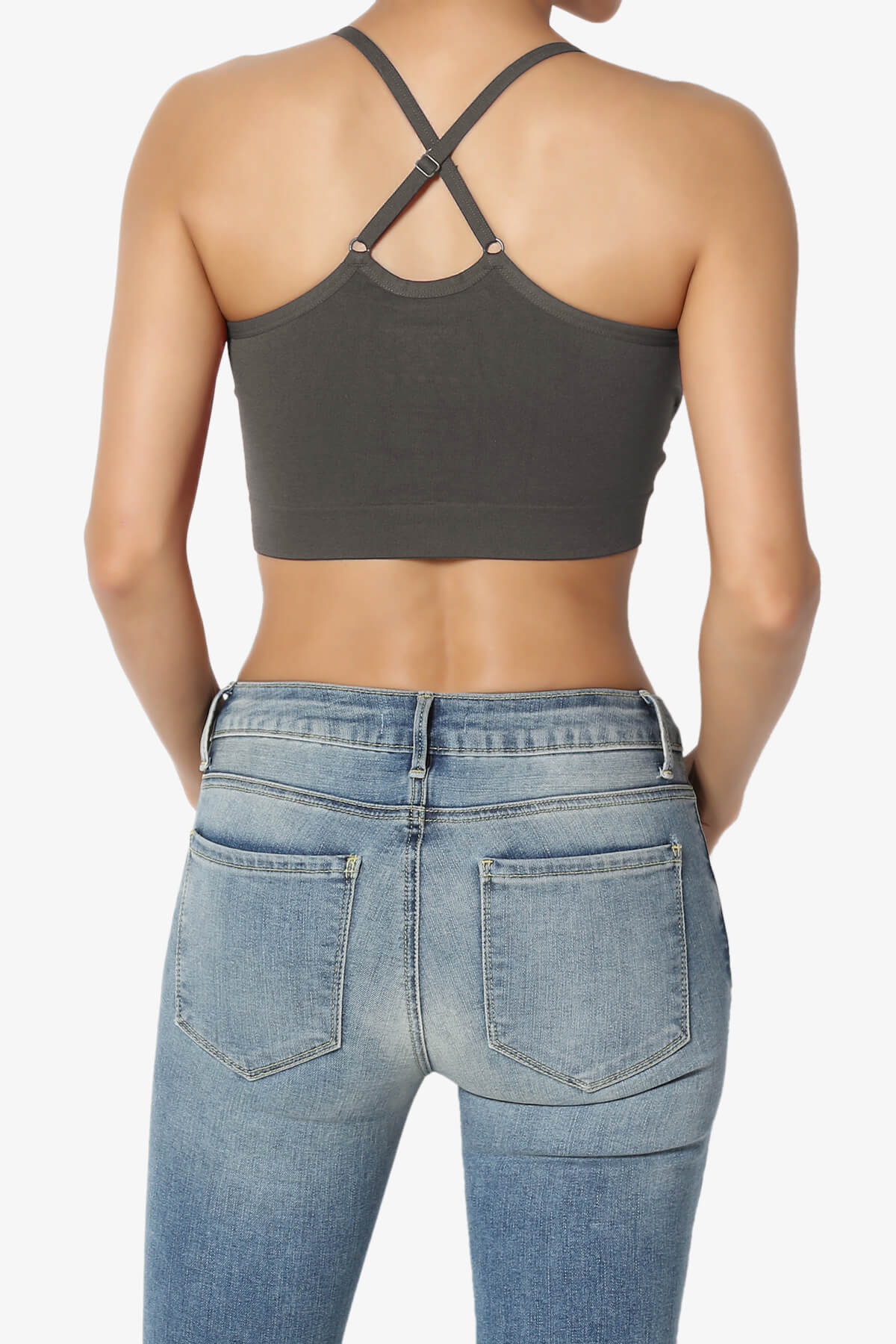 Dassie Padded Cross Back Bra Top ASH GREY_2