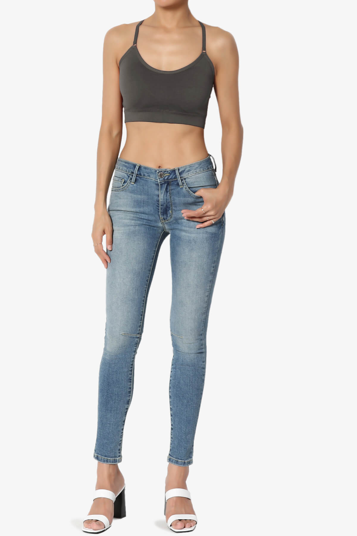 Dassie Padded Cross Back Bra Top ASH GREY_6