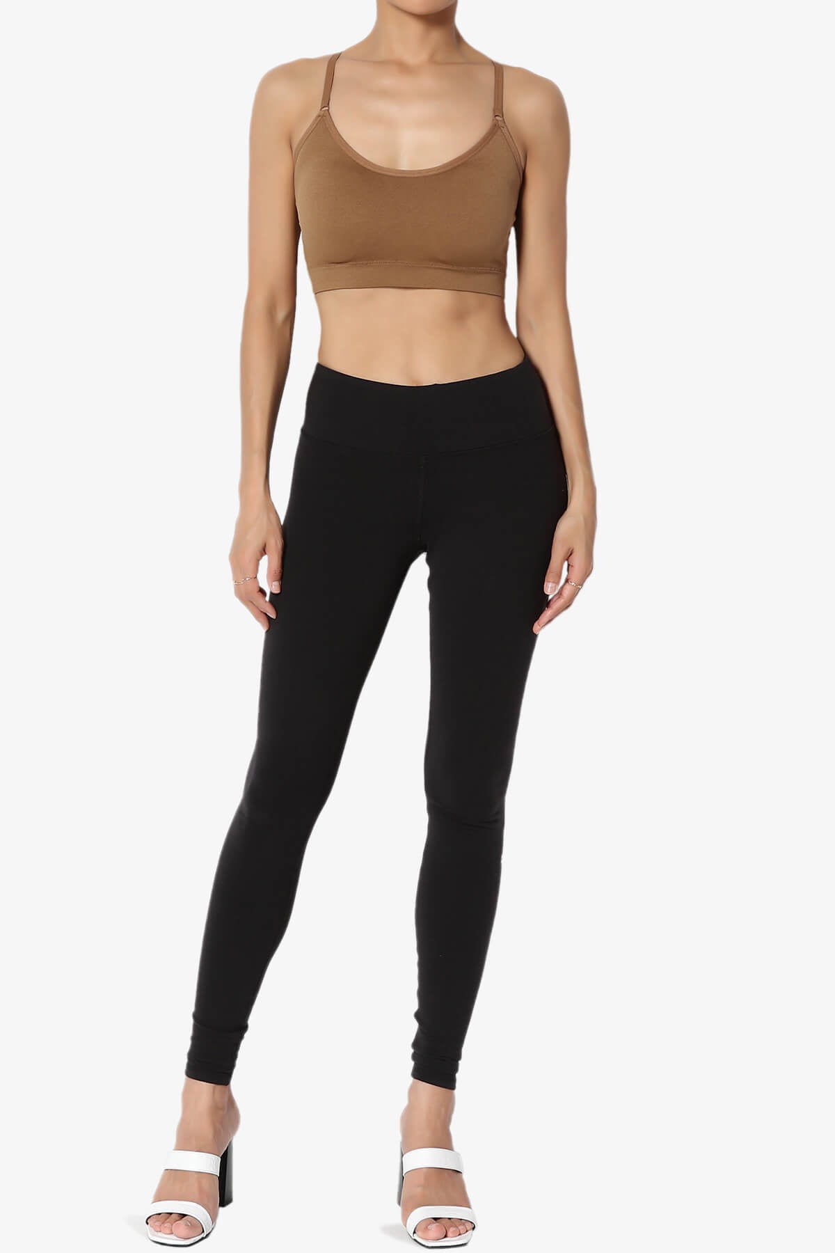 Dassie Padded Cross Back Bra Top DEEP CAMEL_6