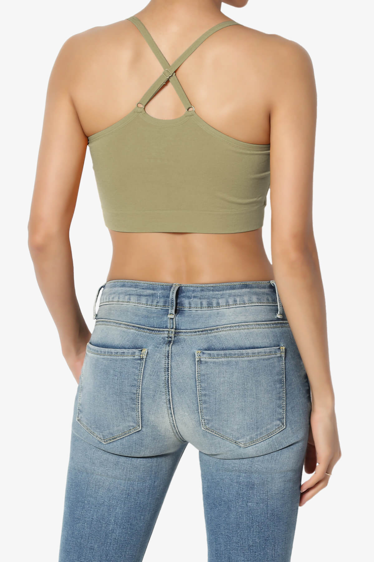 Dassie Padded Cross Back Bra Top KHAKI GREEN_2