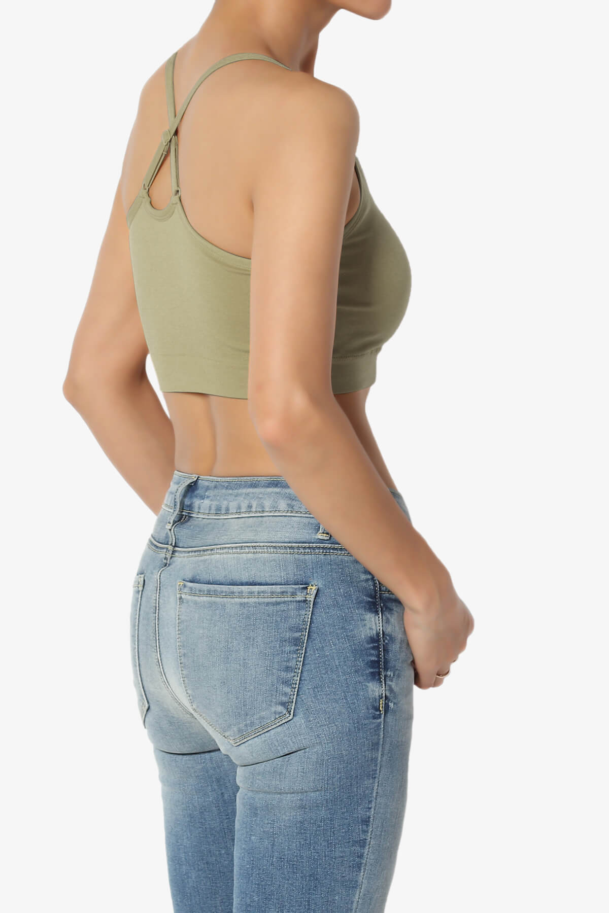 Dassie Padded Cross Back Bra Top KHAKI GREEN_4