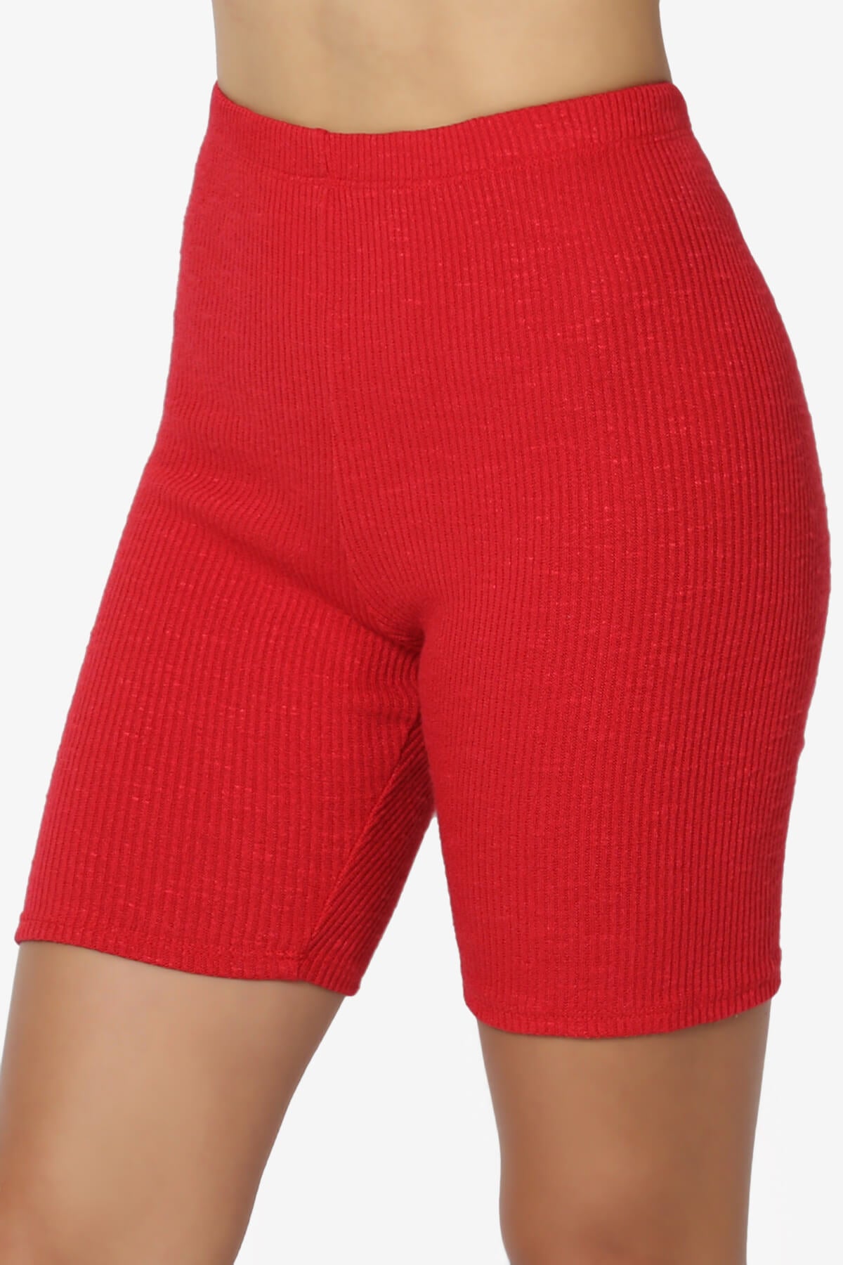Denver Slit Knit Top w Biker Shorts SET RED_5
