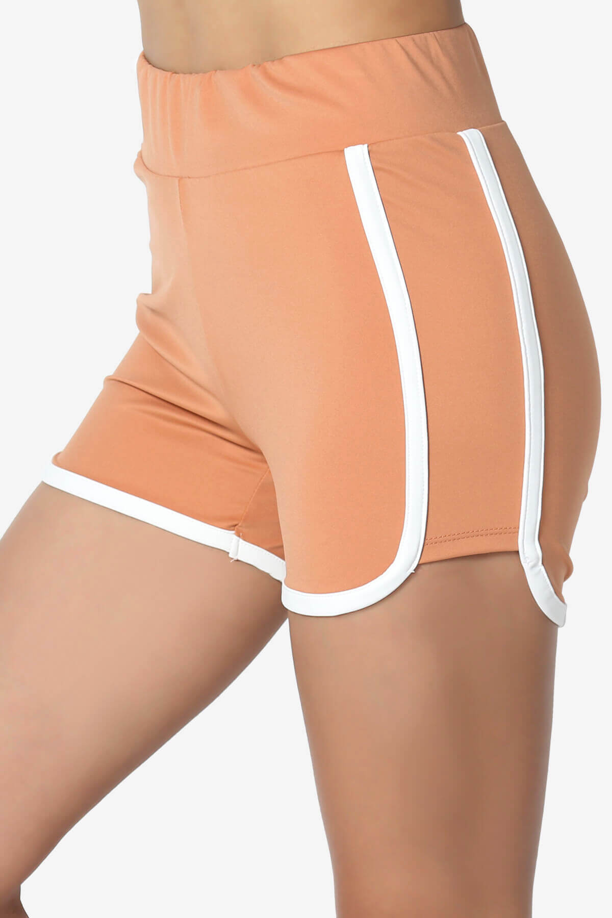 Load image into Gallery viewer, Dovie Athletic Contrast Trim Dolphin Shorts BUTTER ORANGE_5
