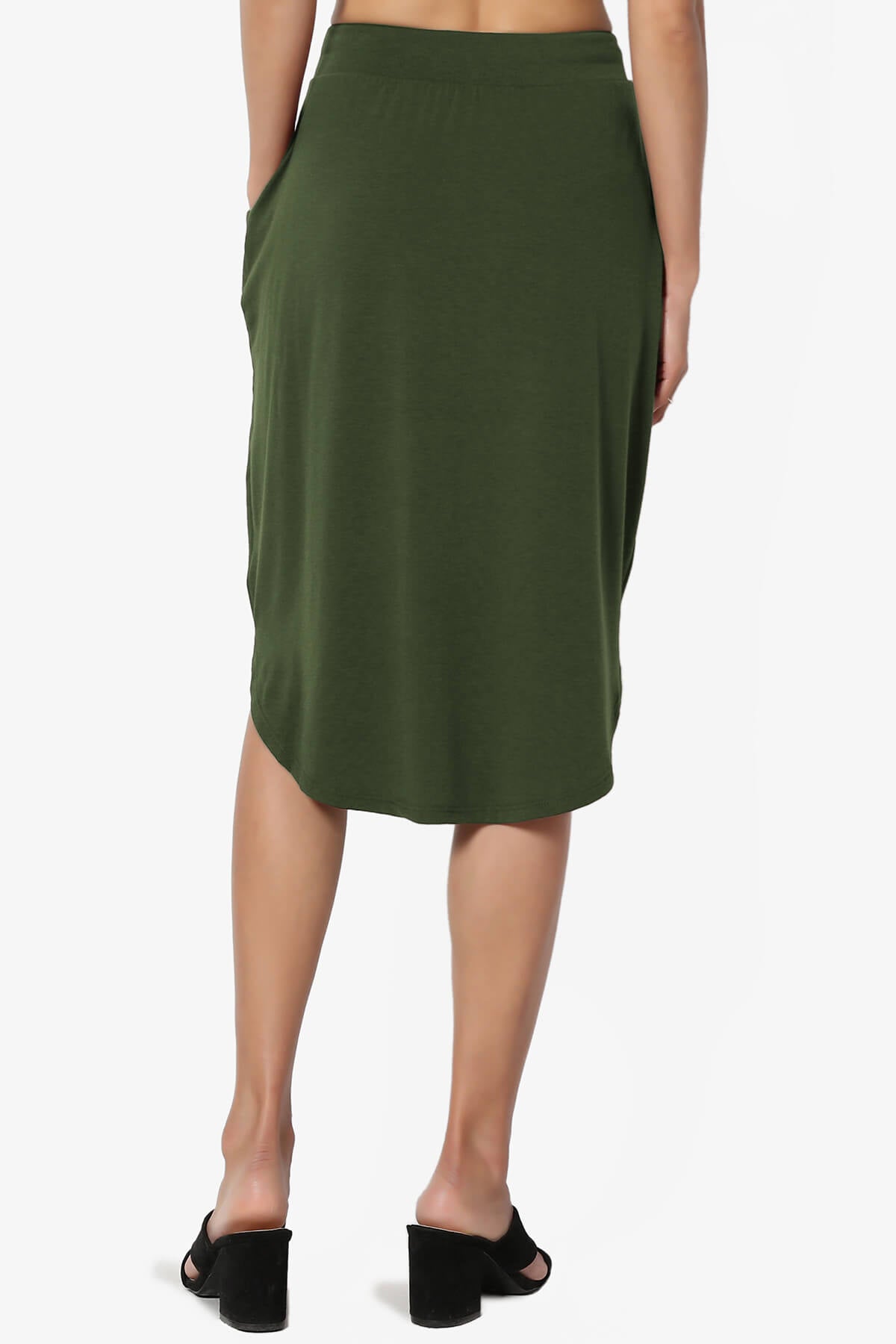Load image into Gallery viewer, Eclipse Drawstring Midi Skirt ARMY GREEN_2
