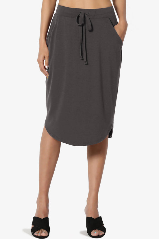 Load image into Gallery viewer, Eclipse Drawstring Midi Skirt ASH GREY_1
