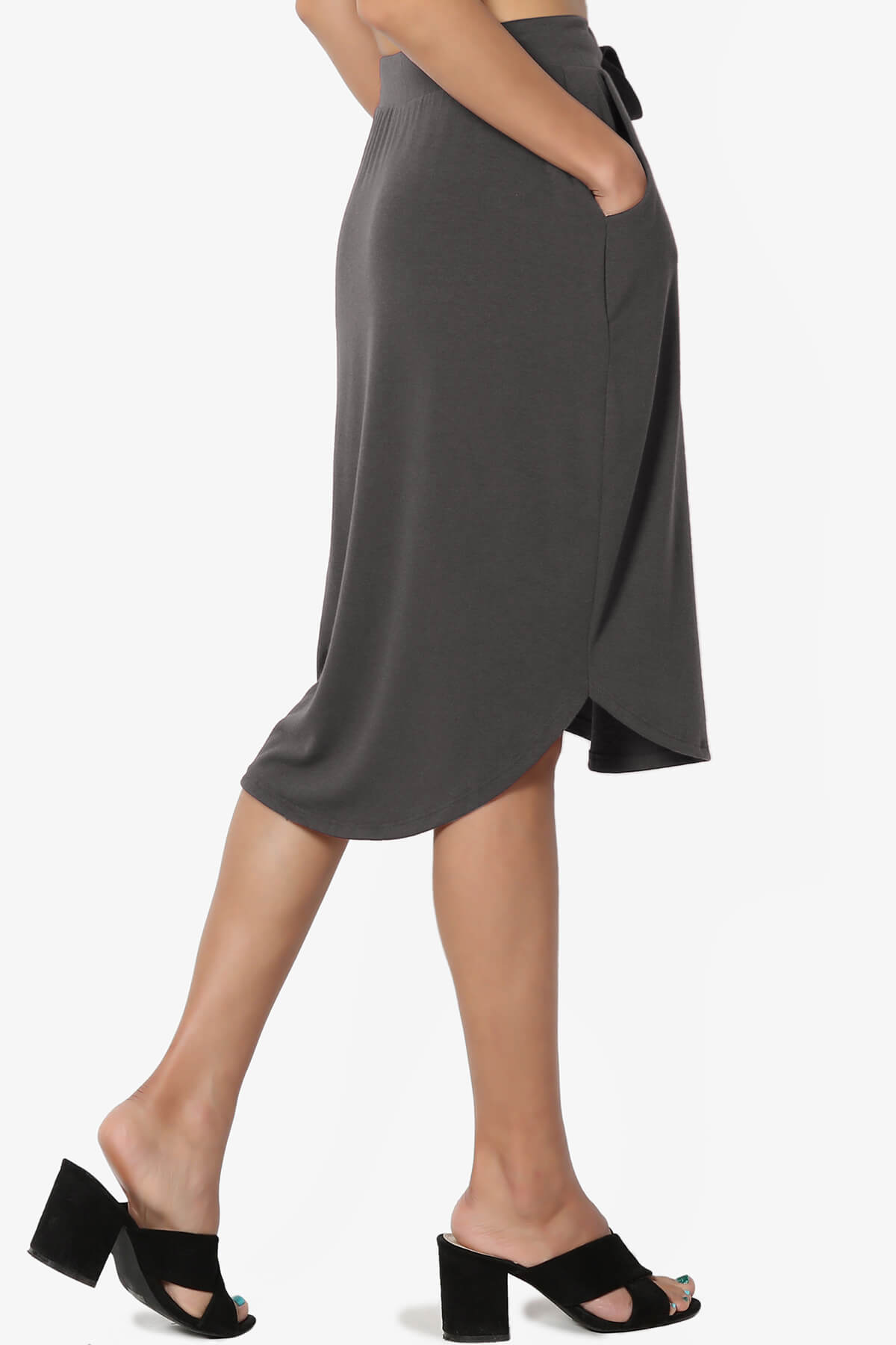 Load image into Gallery viewer, Eclipse Drawstring Midi Skirt ASH GREY_4
