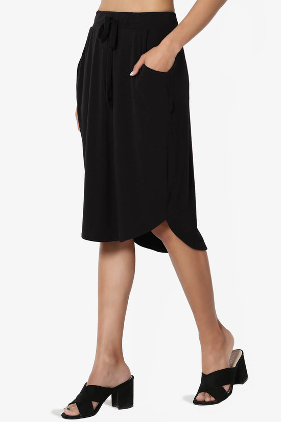 Load image into Gallery viewer, Eclipse Drawstring Midi Skirt BLACK_3
