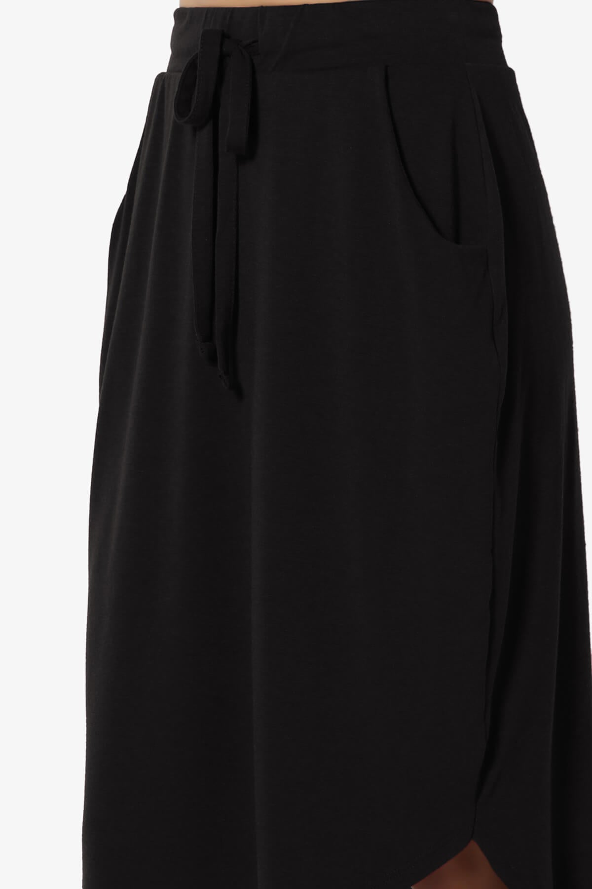 Load image into Gallery viewer, Eclipse Drawstring Midi Skirt BLACK_5
