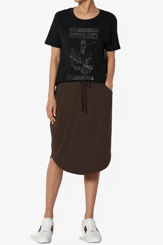 Load image into Gallery viewer, Eclipse Drawstring Midi Skirt BROWN_6
