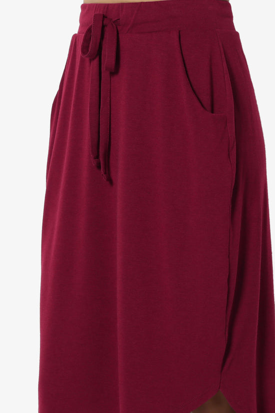 Load image into Gallery viewer, Eclipse Drawstring Midi Skirt BURGUNDY_5
