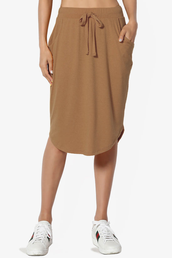 Load image into Gallery viewer, Eclipse Drawstring Midi Skirt DEEP CAMEL_1
