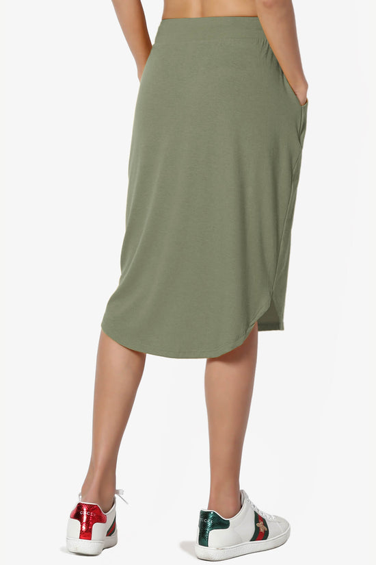 Load image into Gallery viewer, Eclipse Drawstring Midi Skirt DUSTY OLIVE_2
