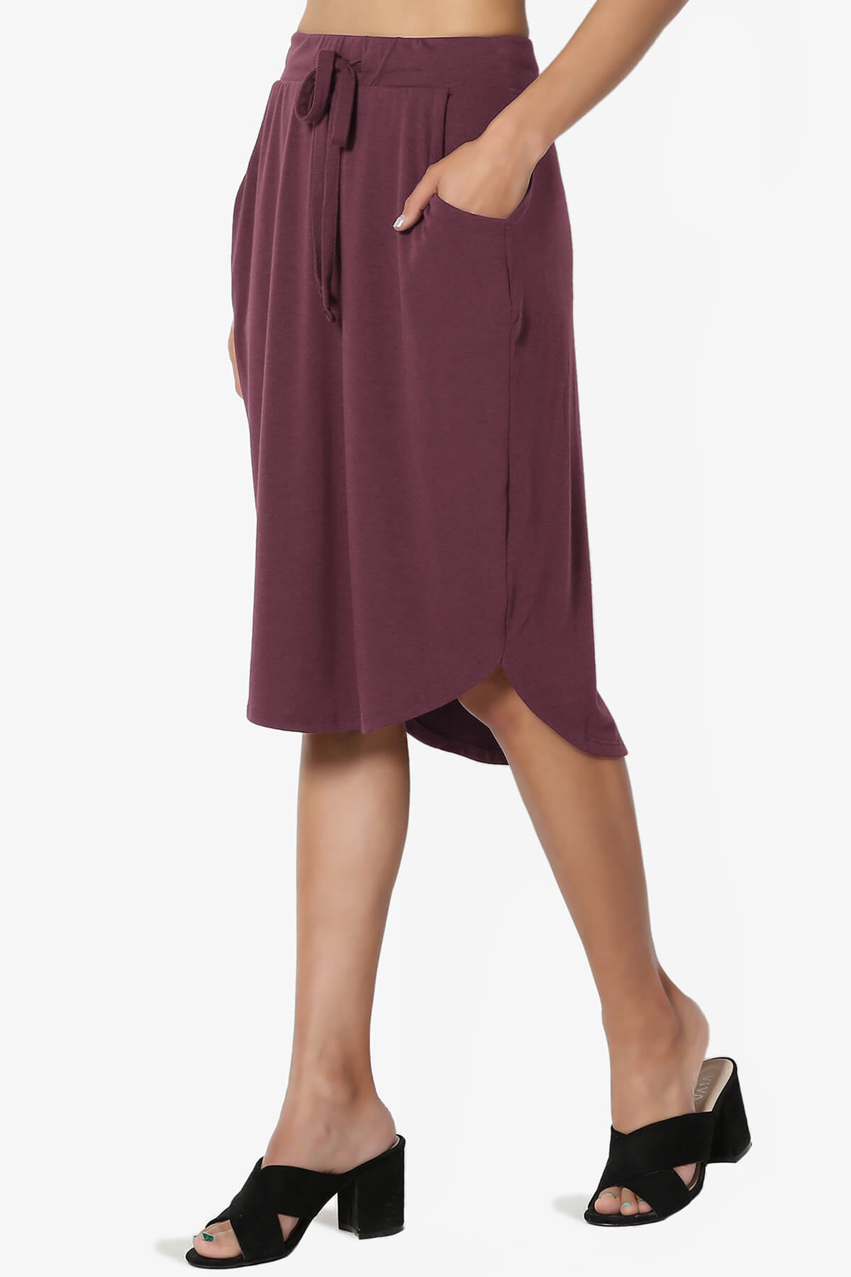 Load image into Gallery viewer, Eclipse Drawstring Midi Skirt DUSTY PLUM_3
