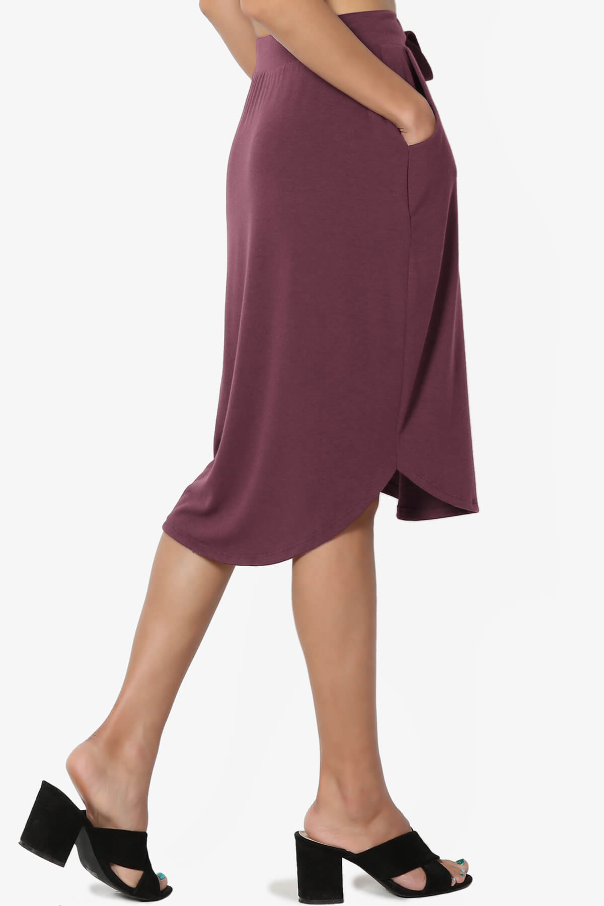 Load image into Gallery viewer, Eclipse Drawstring Midi Skirt DUSTY PLUM_4
