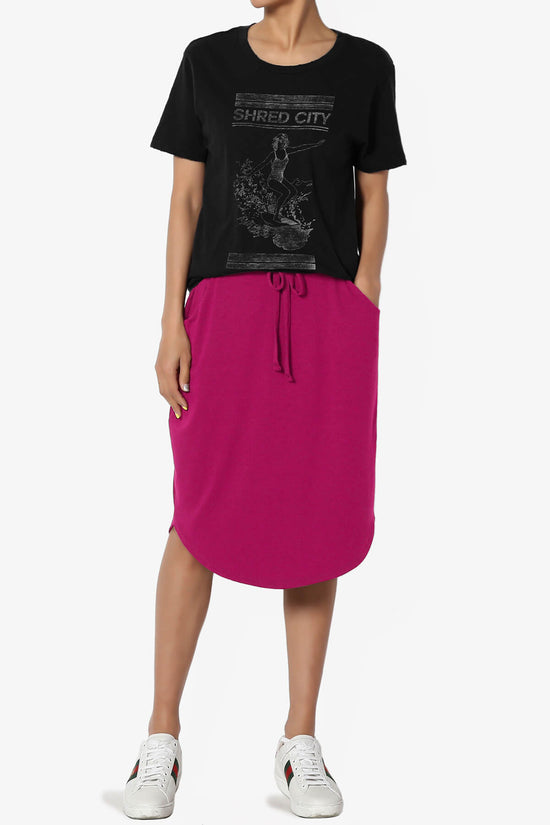 Load image into Gallery viewer, Eclipse Drawstring Midi Skirt MAGENTA_6
