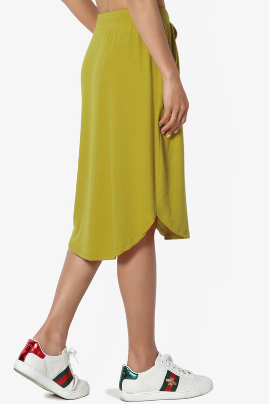 Load image into Gallery viewer, Eclipse Drawstring Midi Skirt OLIVE MUSTARD_4
