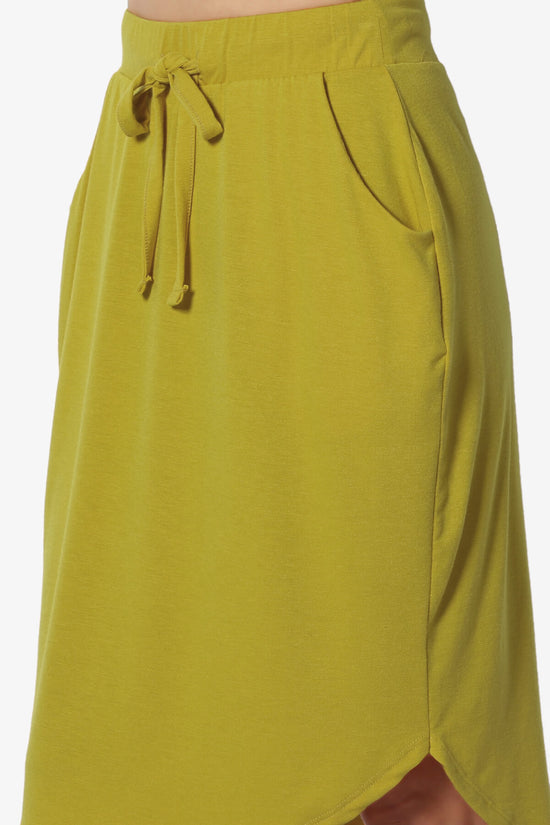 Load image into Gallery viewer, Eclipse Drawstring Midi Skirt OLIVE MUSTARD_5
