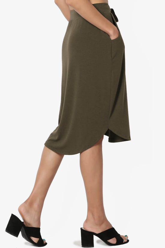 Load image into Gallery viewer, Eclipse Drawstring Midi Skirt OLIVE_4
