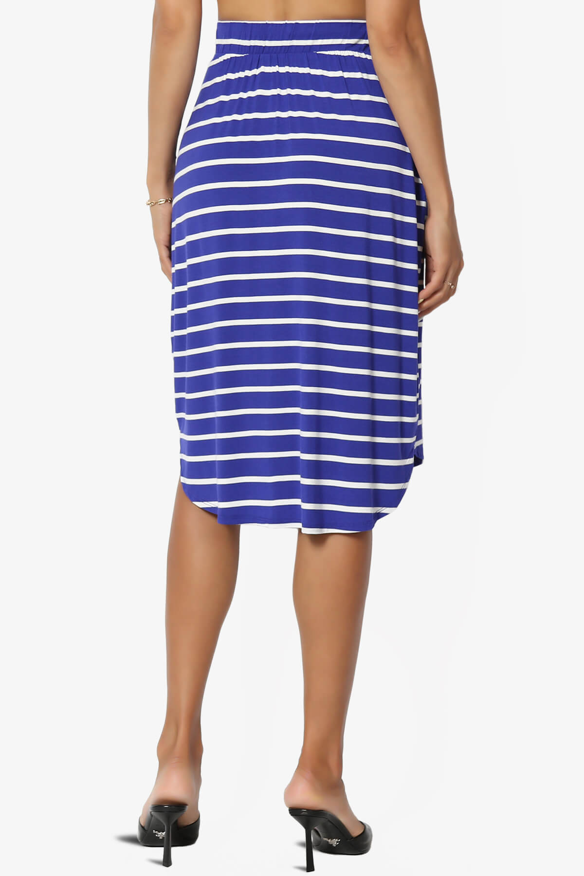 Load image into Gallery viewer, Eclipse Stripe Drawstring Midi Skirt BRIGHT BLUE_2

