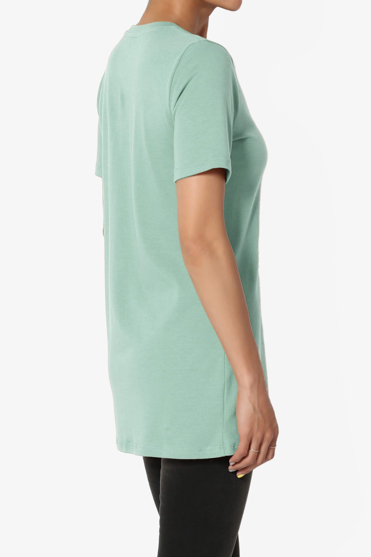 Elora Crew Neck Short Sleeve T-Shirt LIGHT GREEN_4