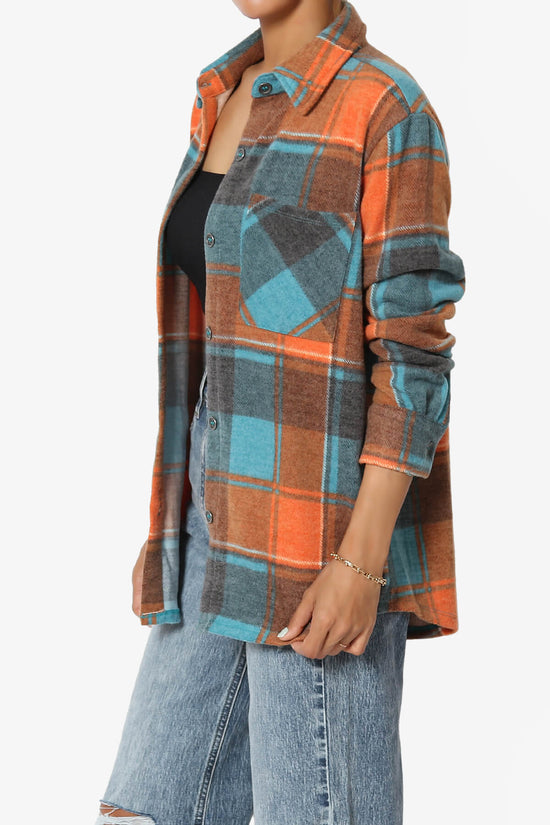 Load image into Gallery viewer, Everlie Soft Fleece Plaid Button Up Shirt TEAL_3
