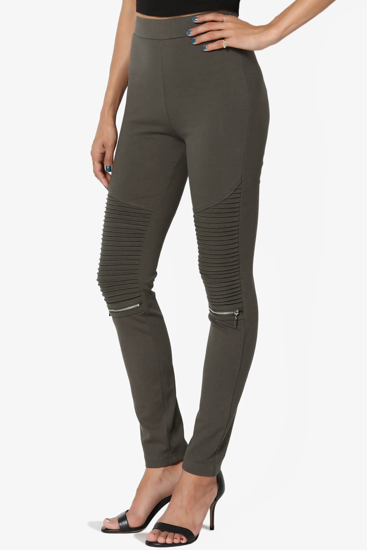 Faelyn Zip Knee Moto Pull On Pants