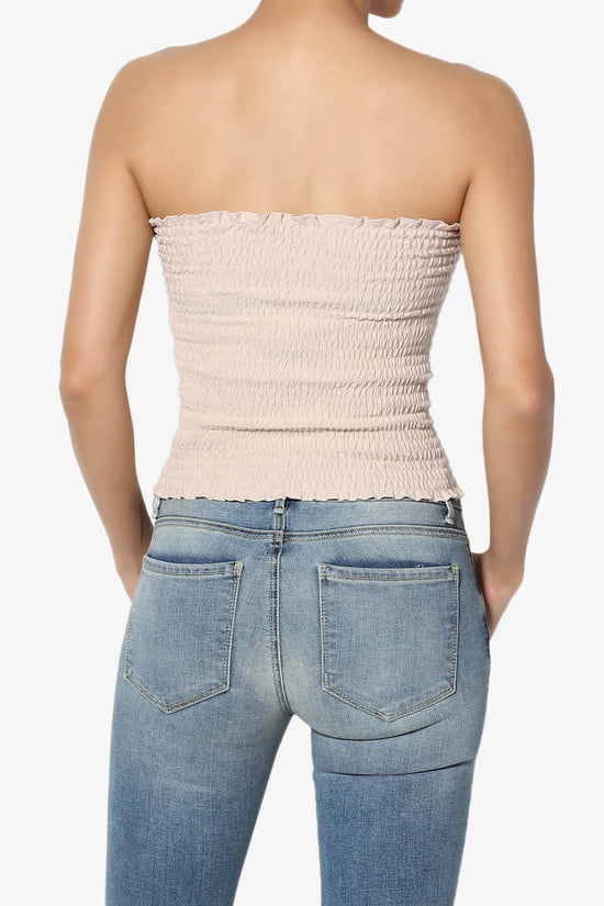 Load image into Gallery viewer, Faleece Smocked Crop Tube Top DUSTY BLUSH_2
