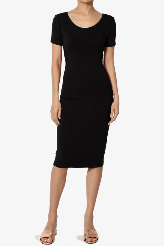 Fontella Short Sleeve Bodycon Dress BLACK_6