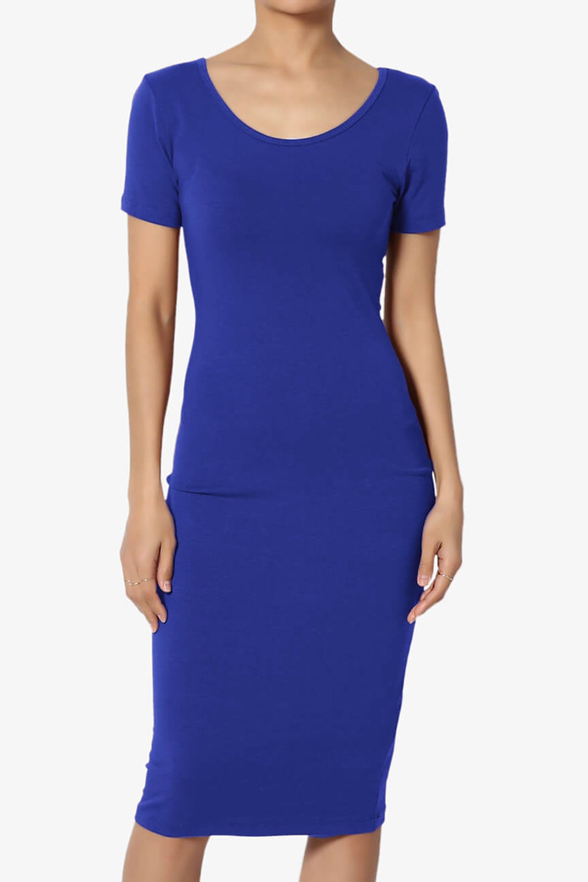 Fontella Short Sleeve Bodycon Dress DENIM BLUE_1