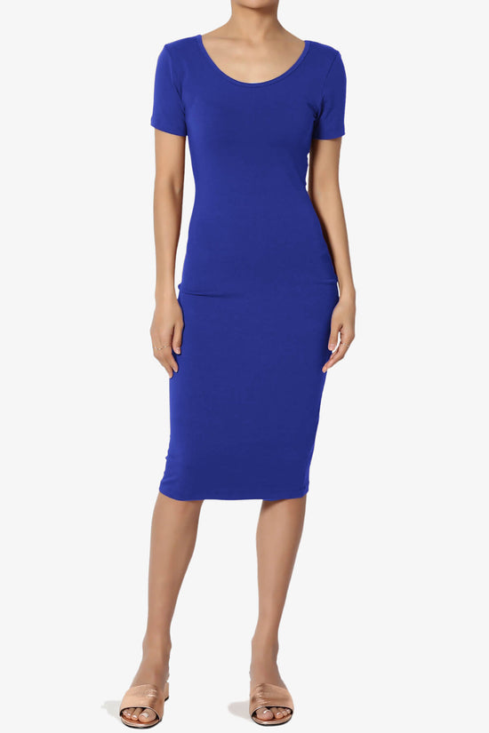 Fontella Short Sleeve Bodycon Dress DENIM BLUE_6