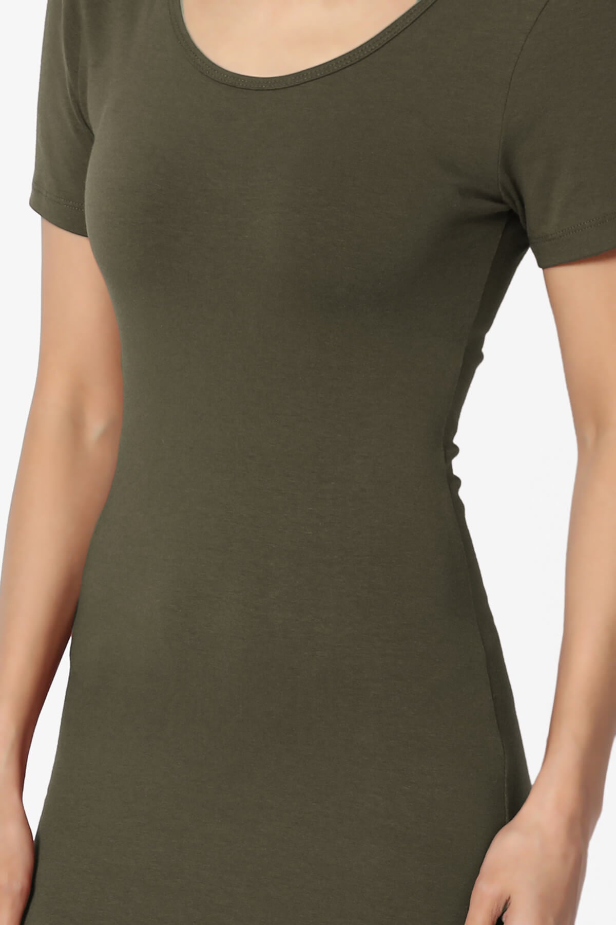 Fontella Short Sleeve Bodycon Dress OLIVE_5