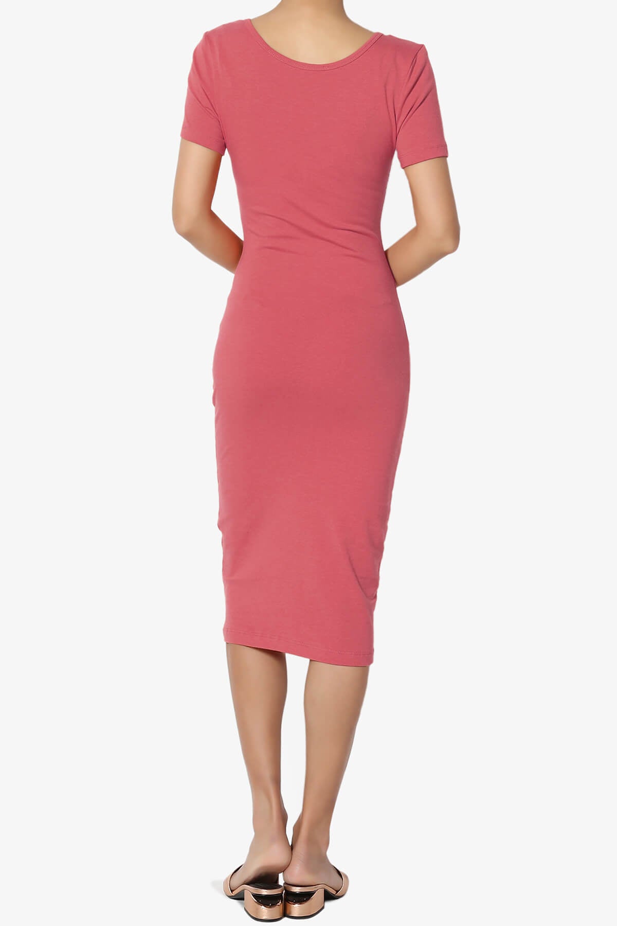 Fontella Short Sleeve Bodycon Dress ROSE_2