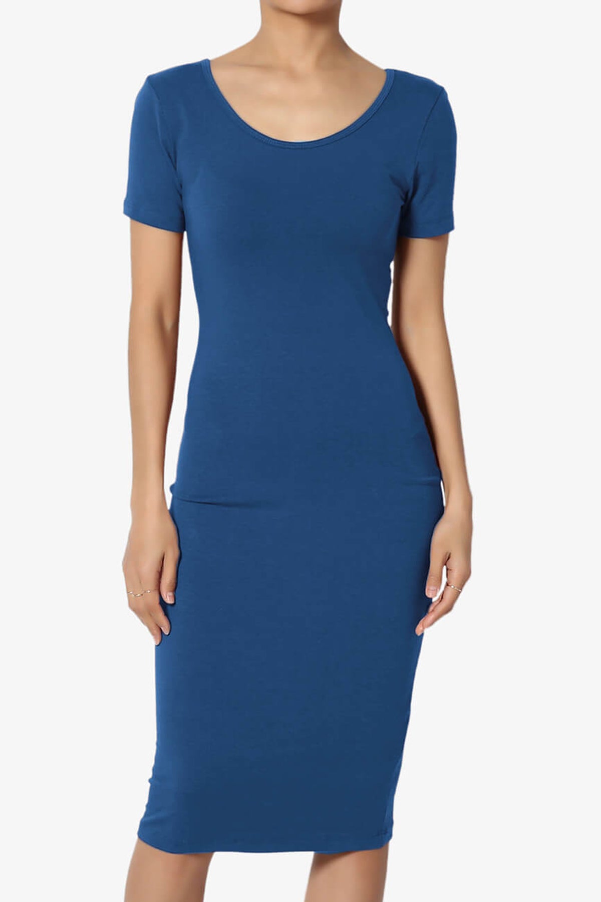 Fontella Short Sleeve Bodycon Dress SAPPHIRE_1