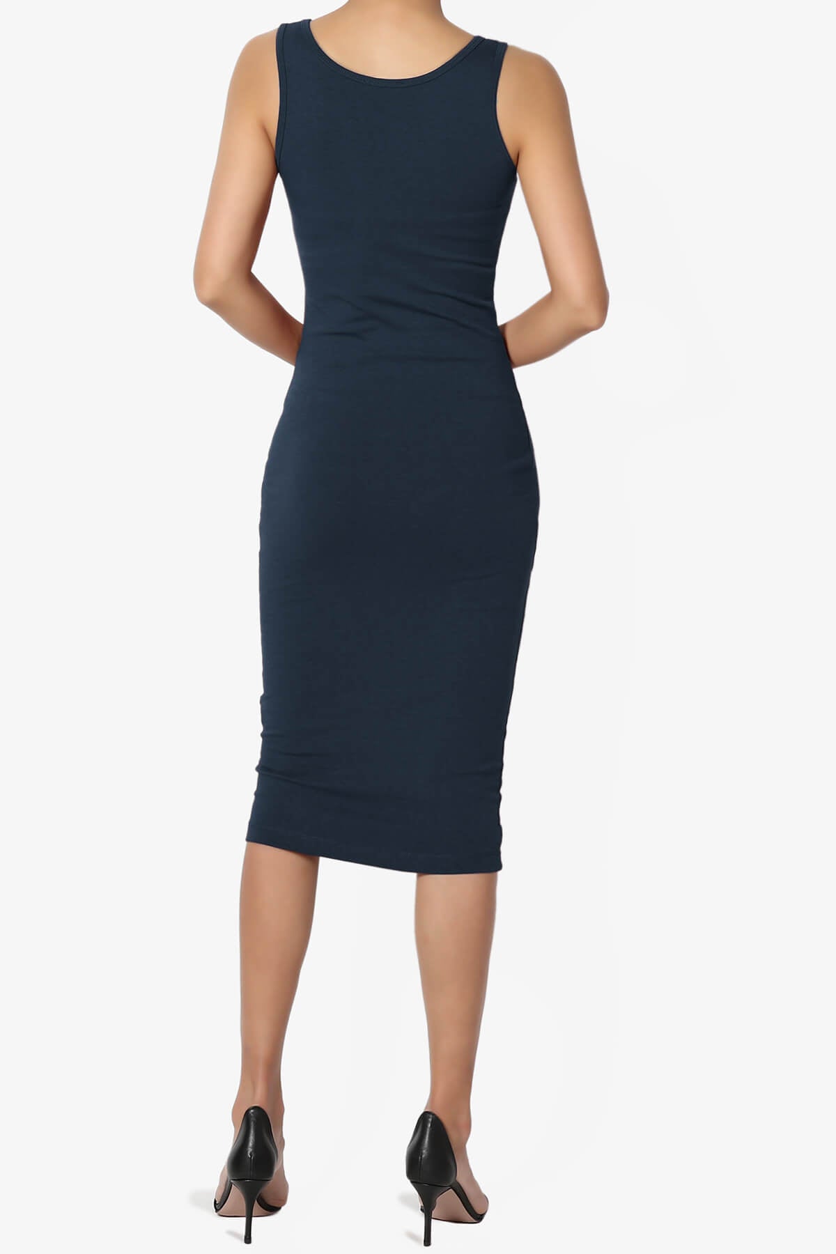 Fontella Sleeveless Bodycon Midi Dress NAVY_2