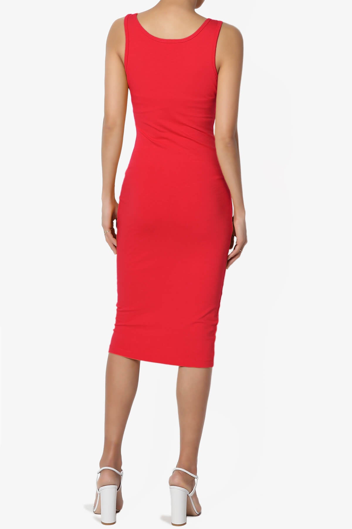 Fontella Sleeveless Bodycon Midi Dress RED_2