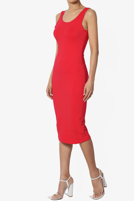 Fontella Sleeveless Bodycon Midi Dress RED_3