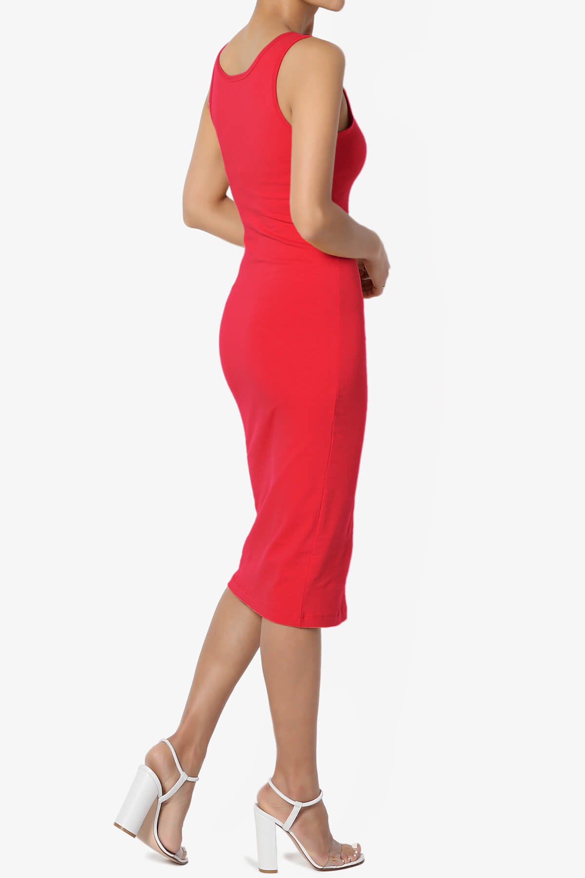 Fontella Sleeveless Bodycon Midi Dress RED_4