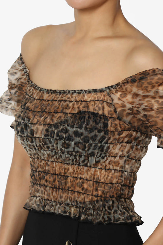 Franco Leopard Print Organza Sheer Blouse LEOPARD_5