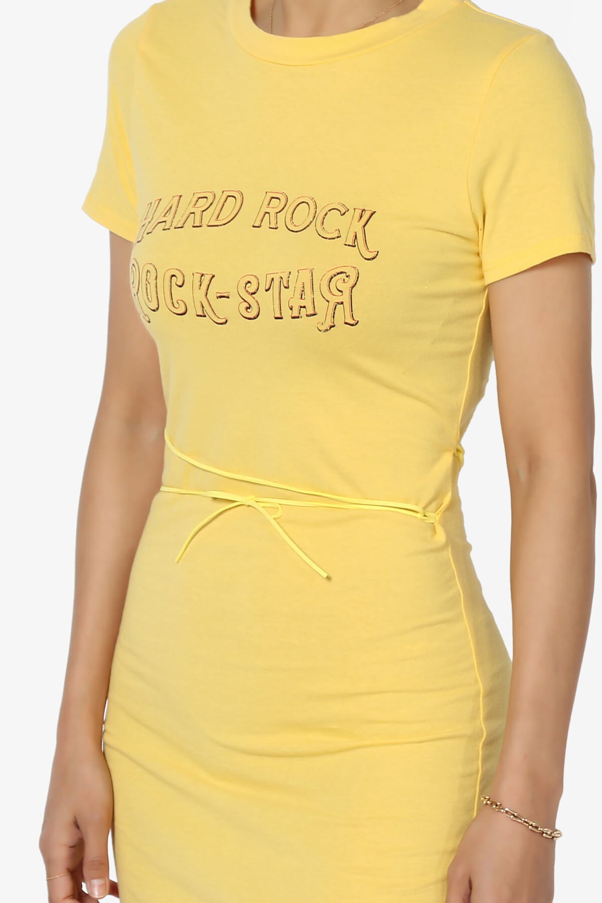 Hard Rock Wing Guitar Printed Mini T-Shirt Dress BANANA_5