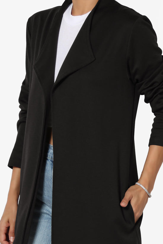 Load image into Gallery viewer, Hawke Open Front Knit Long Jacket BLACK_5
