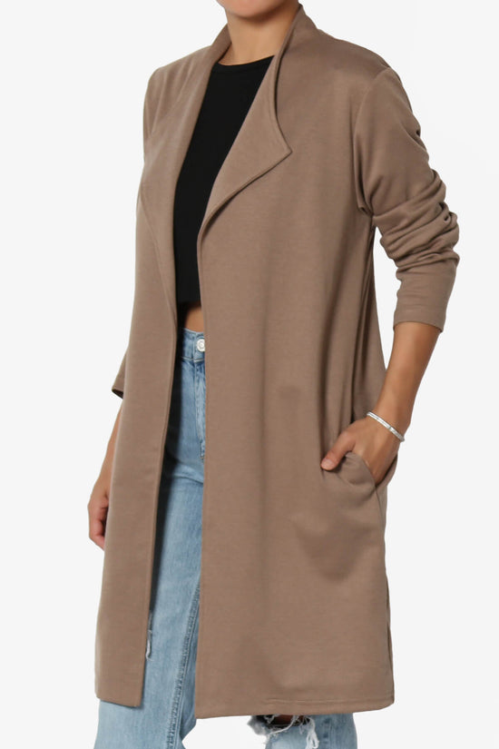 Load image into Gallery viewer, Hawke Open Front Knit Long Jacket KHAKI_3
