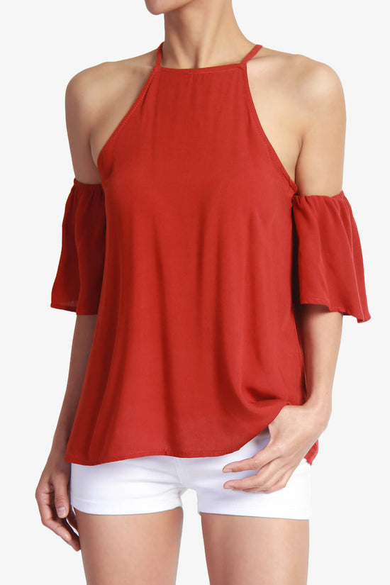 Cuddly Tie Back Cold Shoulder Top