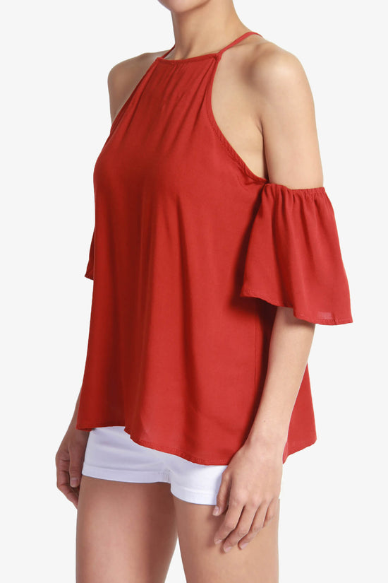 Cuddly Tie Back Cold Shoulder Top